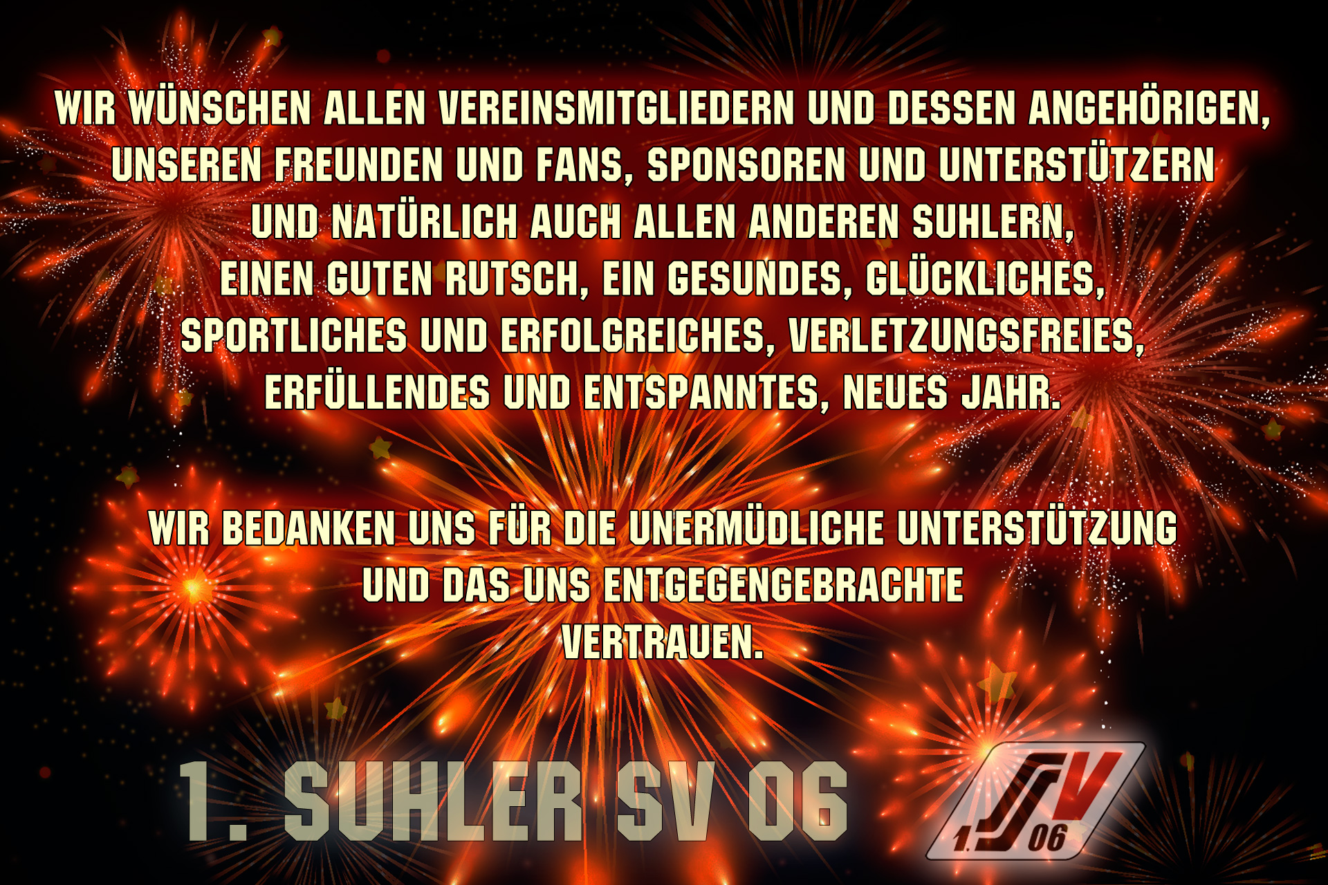 Silvestergruß des 1. Suhler SV 06